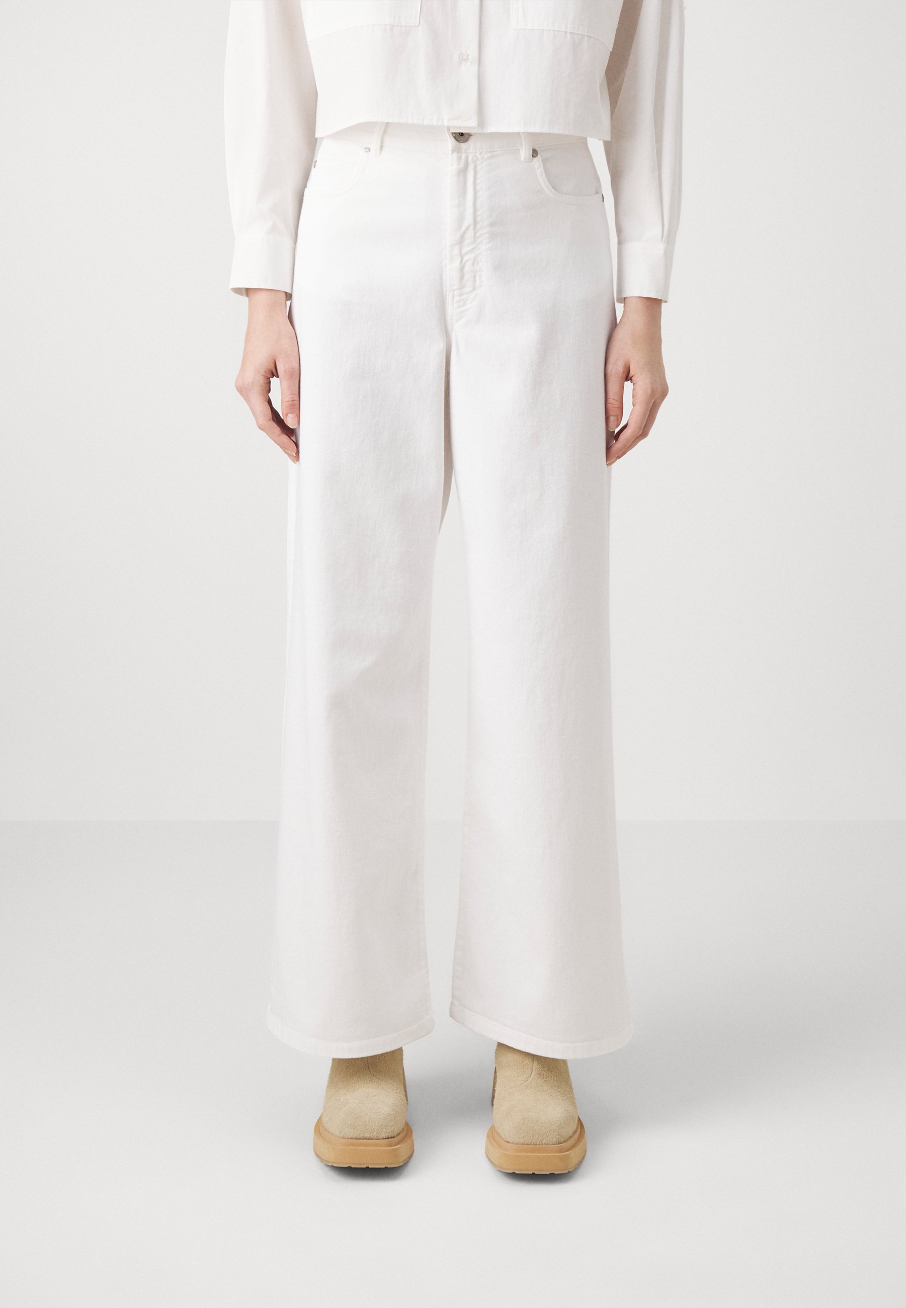 【関税込み】Weekend Max Mara ホワイト Medina ジーンズ WEEKEND MaxMara MEDINA - Wide Leg - bianco/white - Zalando
