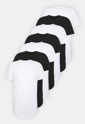 JJENOA TEE CREW NECK 7 PACK - T-Shirt basic - white/black