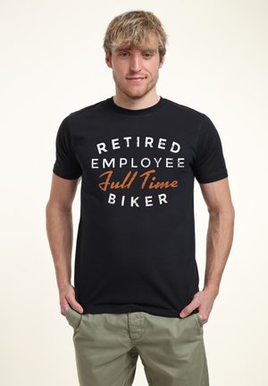 FULL TIME BIKER - Camiseta estampada - navy blue