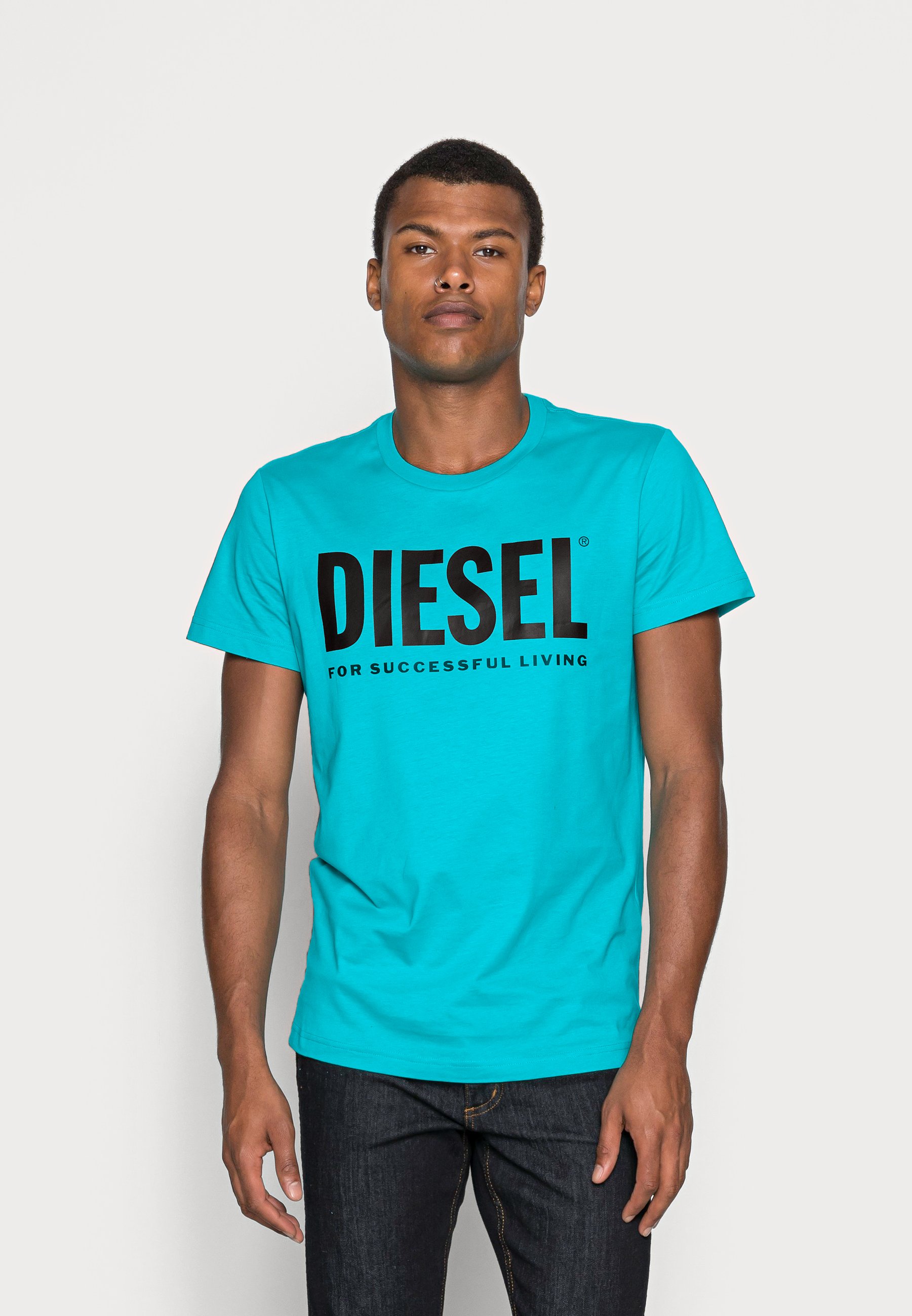Diesel T-DIEGO-LOGO - Print T-shirt - green/turquoise - Zalando.co.uk