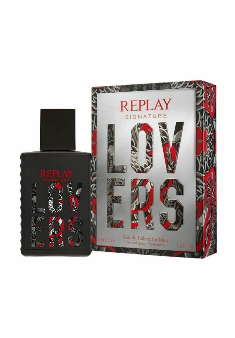 Replay Fragrances - GIFTSET REPLAY SIGNATURE LOVERS MAN EDT 100ML + POCHETTE - Eau de toilette - silver, Förstora