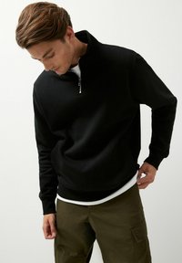 Next HALF ZIP FUNNEL NECK - Melegítőfelső - black