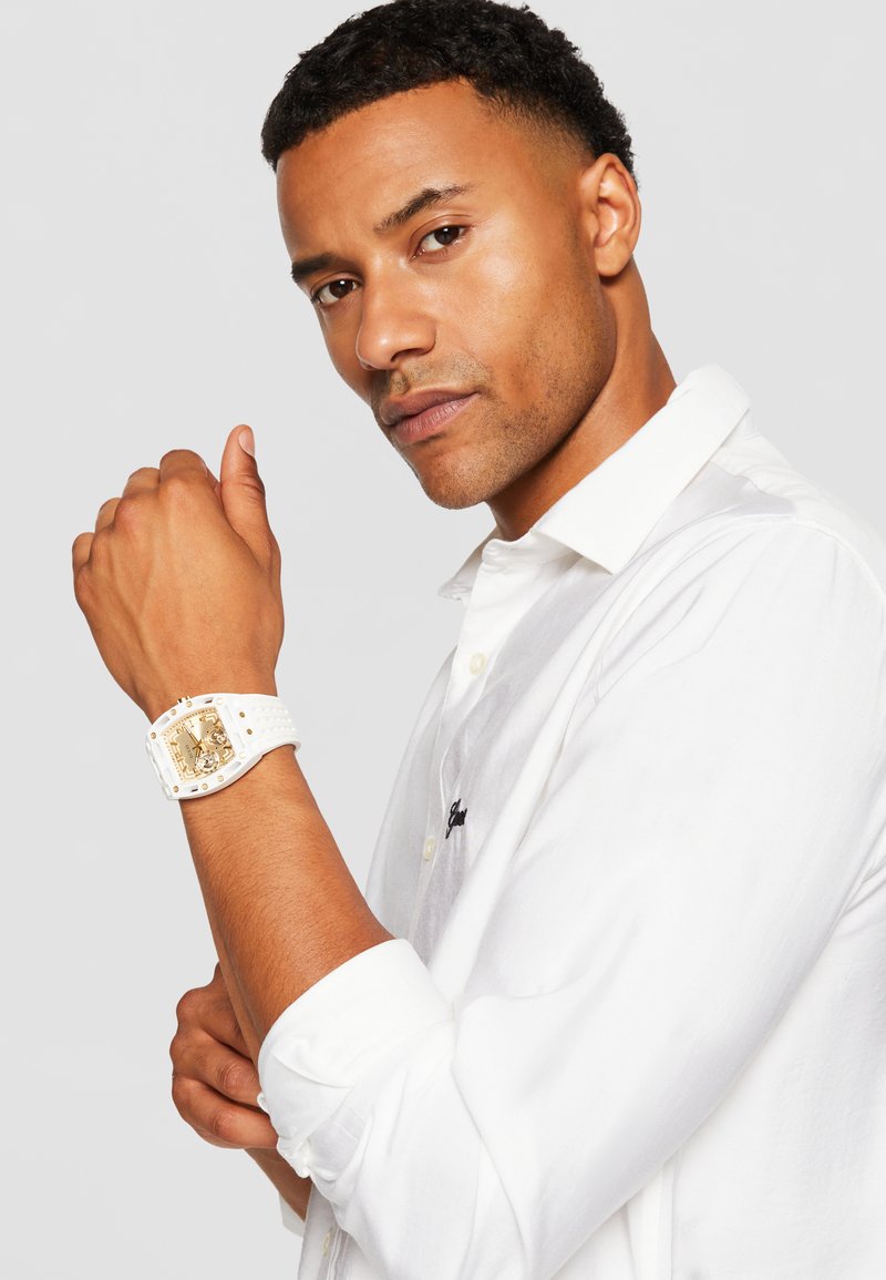 Guess PHOENIX EXCLUSIVE - Cronografo - white/champagne sunray