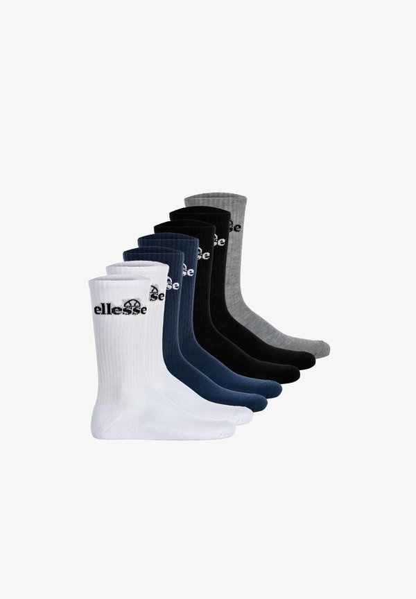 UNISEX 7 PAAR - TREGO CREW -BÜNDCHE LOGO - Socks - schwarz weiß blau grau