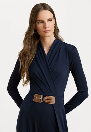 BUCKLE-TRIM JERSEY SURPLICE JUMPSUIT
 - Tuta jumpsuit - lauren navy