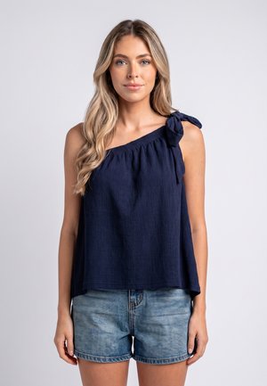 Cupshe, ELEGANT ONE-SHOULDER CAMISOLE TOP - Palaidinė - dark blue