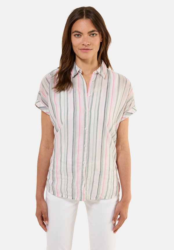 GESTREIFTE KURZARM - Hemdbluse - weiß