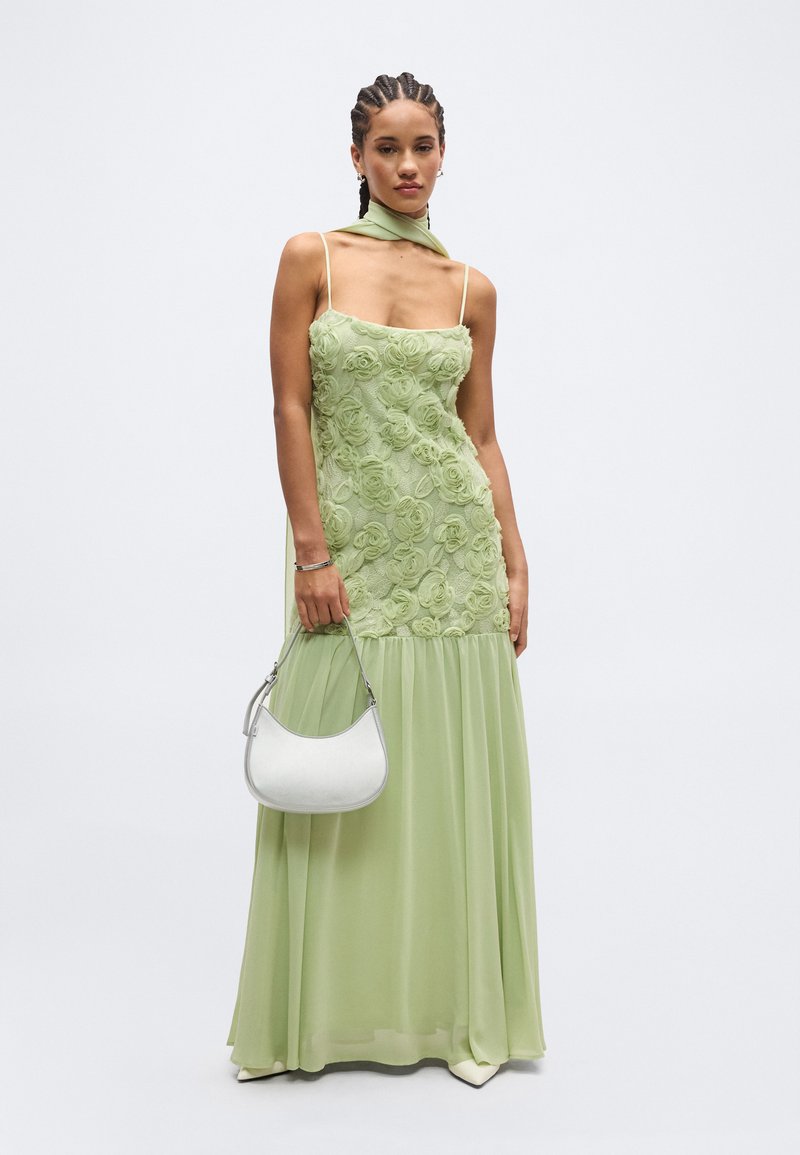 Gina Tricot EMBROIDERY MAXI DRESS - Occasion wear - green - Zalando.ie