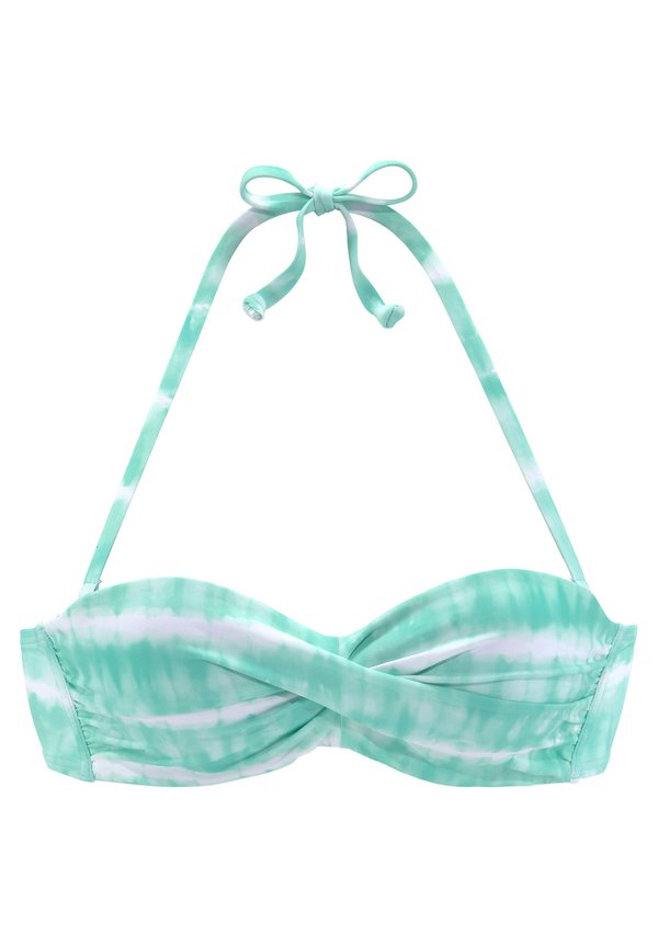 BÜGEL - Bikini-Top - türkis weiß