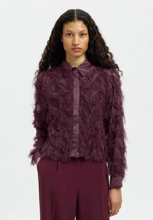 SLFMYLINE FLUFFY CROPPED - Bluza s gumbima - fig