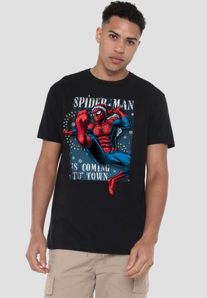 SPIDERMAN IS COMING TO TOWN - Print T-shirt - black