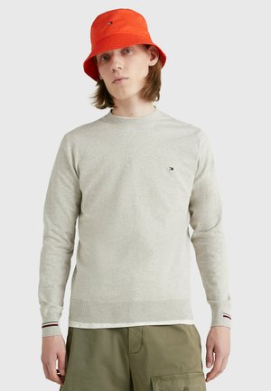 SIGNATURE TAPE CUFFS - Strickpullover - light grey htr  tuscan beige mouln