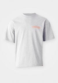 Gray short-sleeve t-shirt made of cotton, featuring a round neckline and orange embroidered "DICKIES" logo on the left chest.