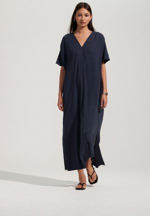 REGULAR FIT - V-NECK MIDI - Dienas kleita - navy blue