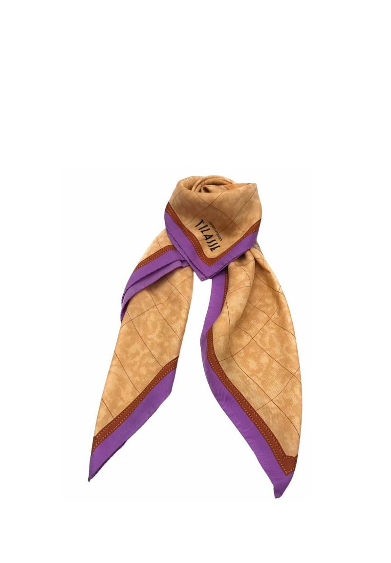 Foulard In Seta Alviero Martini Prima Classe - 90x90cm Light Taupe - Stampa Geo Classic Made In Italy - Foto 3