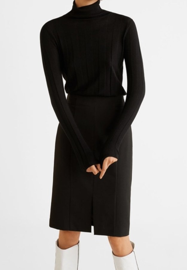 Mango Jupe crayon - black