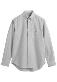 Gestreepte button-up overhemd met lange mouwen in blauw en wit katoen. Klassieke kraag, linkerkant borstzak, ronde zoom en knopenmanchetten.