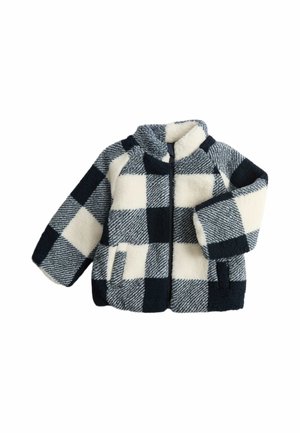 Marks & Spencer, BORG CHECKED FUNNEL NECK JACKET (0-5 YRS). UNISEX - Fleecová bunda - navy