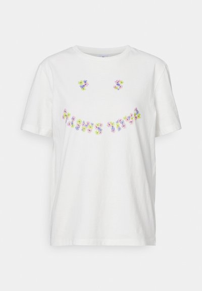 PS Paul Smith WOMENS FLORAL HAPPY - T-shirt print - white