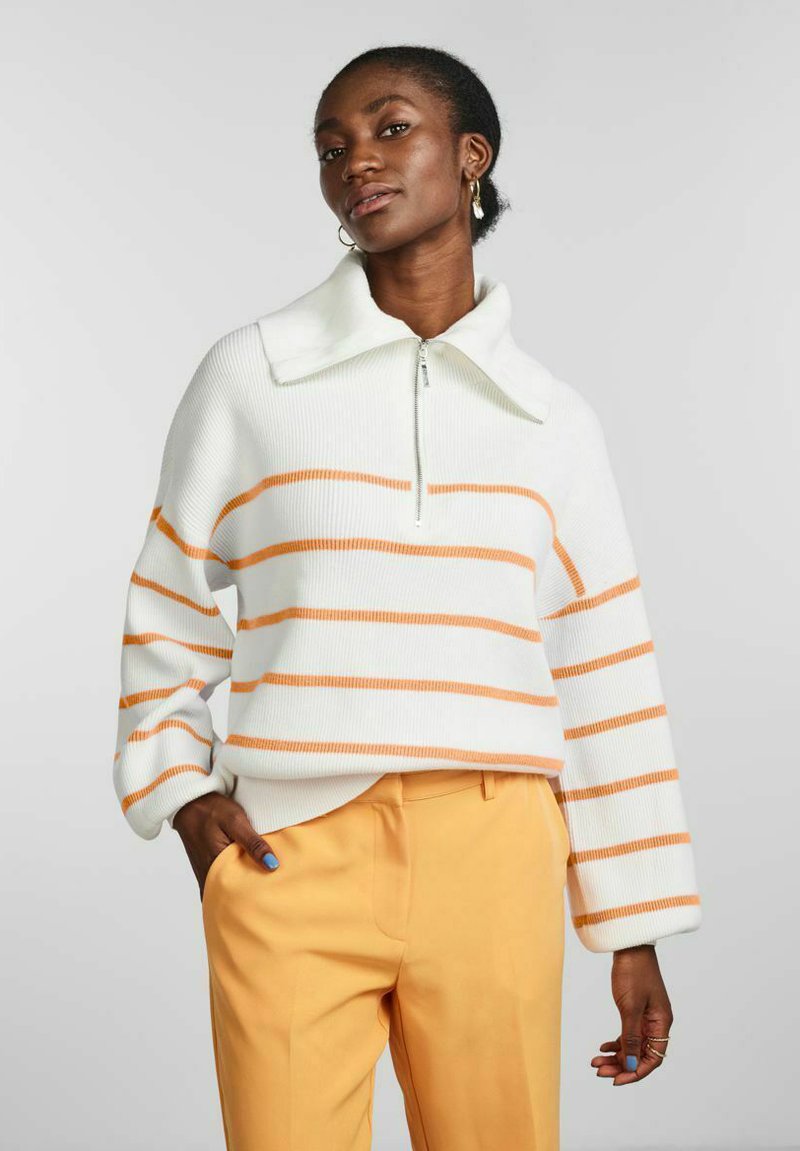 YAS Deli LS Zip Knit Pullover – Maglione Donna Con Cerniera E Collo Alto, Morbido In Viscosa Lenzing Ecovero