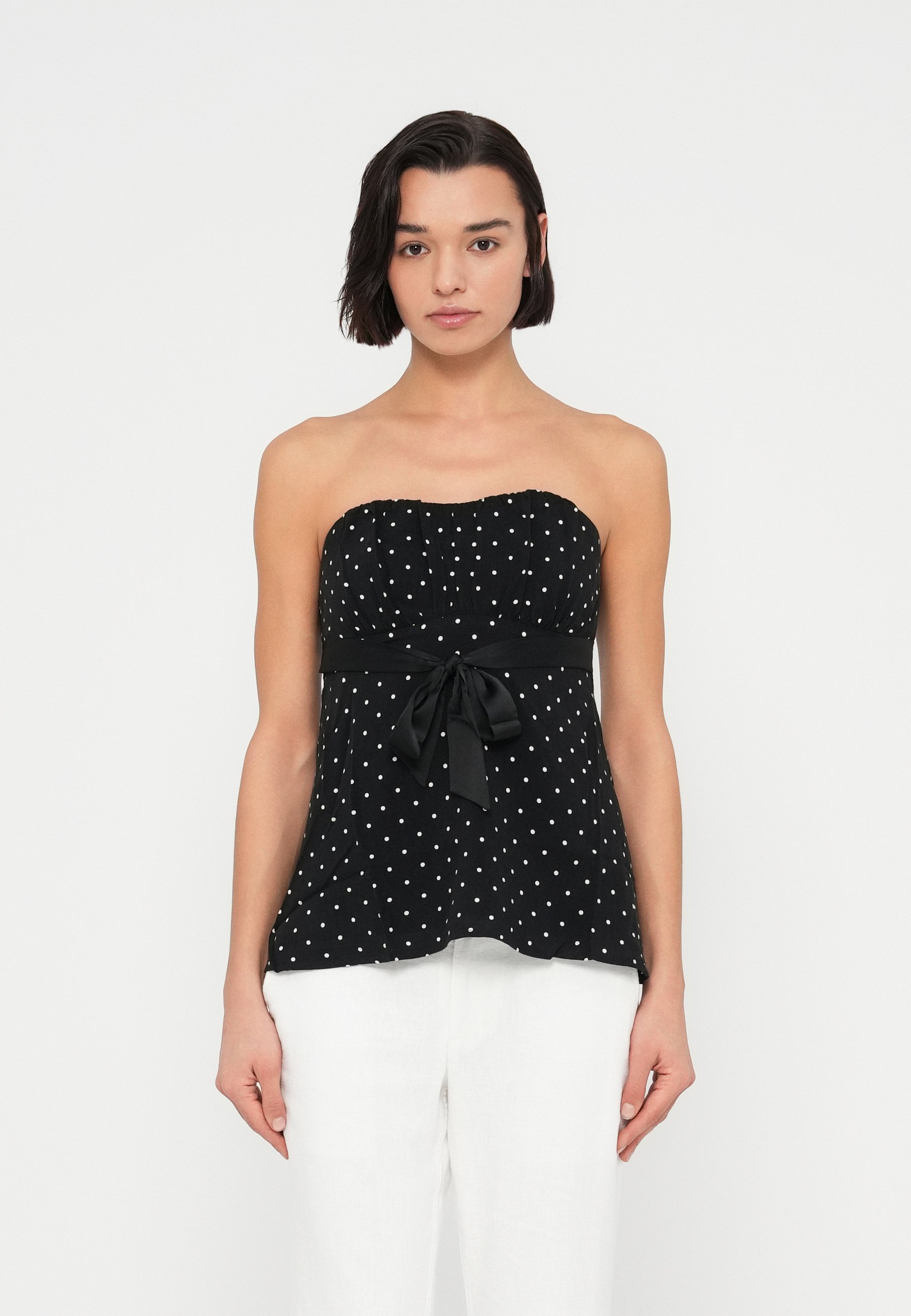 Hollister Co. PASSEMENTERIE BABYDOLL - Top - black - Zalando.co.uk