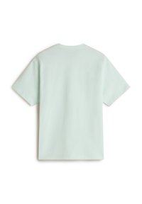 Mintgrünes T-Shirt mit kurzen Ärmeln, aus weicher Baumwolle, mit Rundhalsausschnitt und lässiger Passform. Saubere, einfarbige Optik ohne Muster.