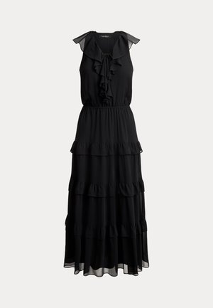 Lauren Ralph Lauren, RUFFLE TRIM GEORGETTE TIERED DRESS - Μάξι φόρεμα - black