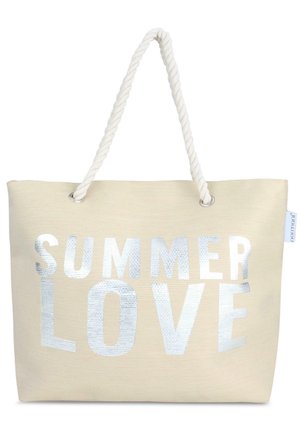 BEACH BAG - Shopping Bag - beige, silver-coloured