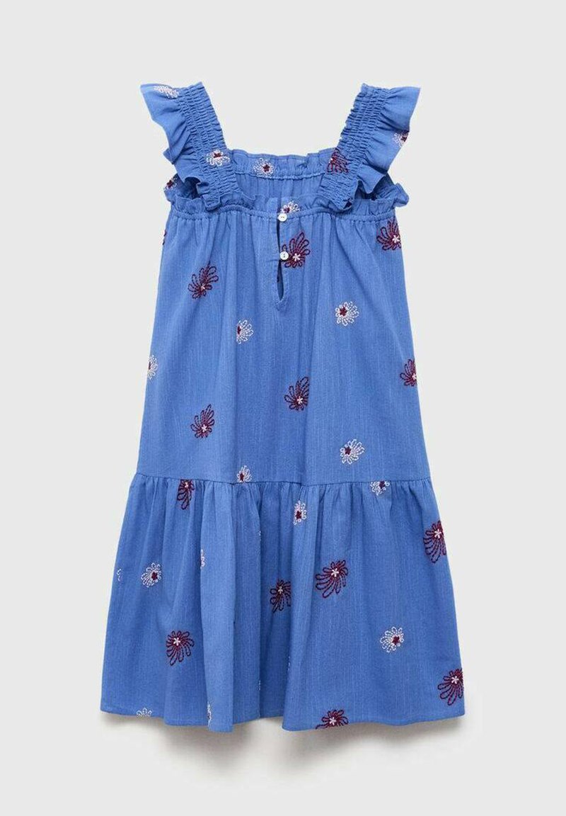 sachin and babi light blue dress 🛍️ Sephora garden collection 🟣 The perfect mango colour with garden  embroidery that sits well in contrast on Daman and cutwork floral dupatta  🟣 Fabric main image 1