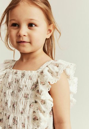Newbie, FLORAL JUMPSUIT WITH FRILLS - Jumpsuit - off-white