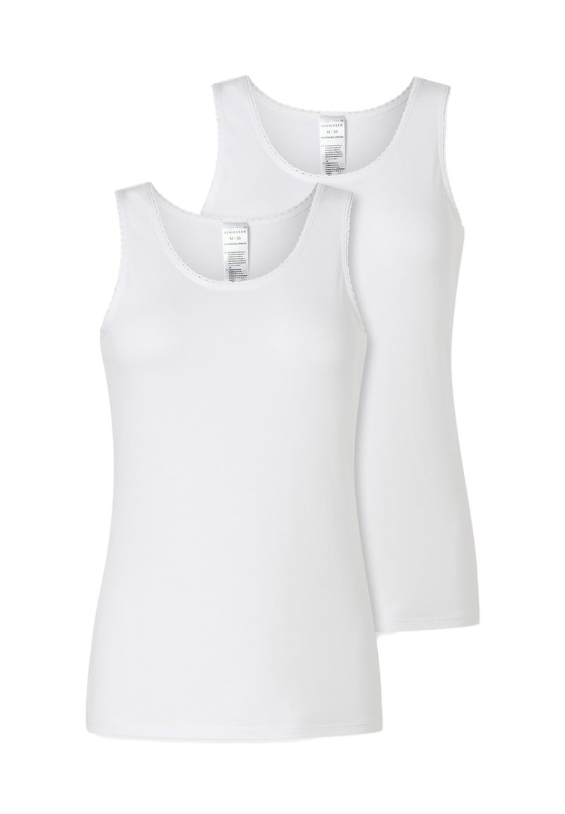 Schiesser 2 Pack Trägertop Intimo Donna Bianco 34: Morbidezza Che Dura!