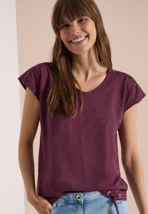 Cecil, DROP-SHOULDER SHIRT WITH CUT-OUT-DETAIL, jagodowy