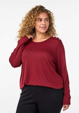 MIT ZIERKNÖPFEN - Bluse - cabernet mélange