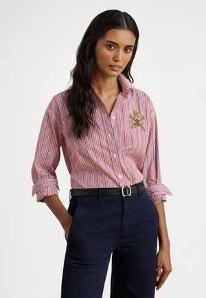 RELAXED FIT STRIPED BROADCLOTH SHIRT - Skjortebluse - orange/blue/white