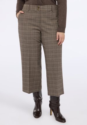 CROPPED IN TESSUTO CHECK - Tygbyxor - grigio