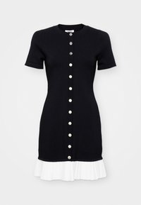 ROBE MINI DAY BOUT0NNEE  VOLANT BAS - Robe pull - noir/ecru