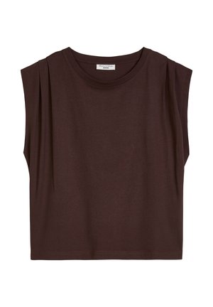 Marc O'Polo DENIM, PLEATS TSHIRT - T-Shirt basic - burnt aubergine
