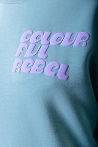 Colourful Rebel PUFF LOGO - Sudadera - mineral blue