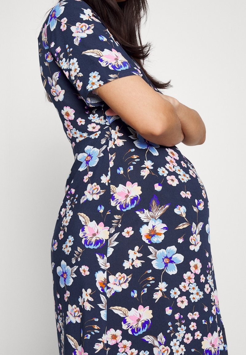 sequin dress blue Pink Floral Mesh Sleeveless Maternity Maxi Dress – PinkBlush main image 1