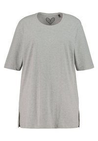 Ulla Popken T-Shirt basic - hellgrau mélange