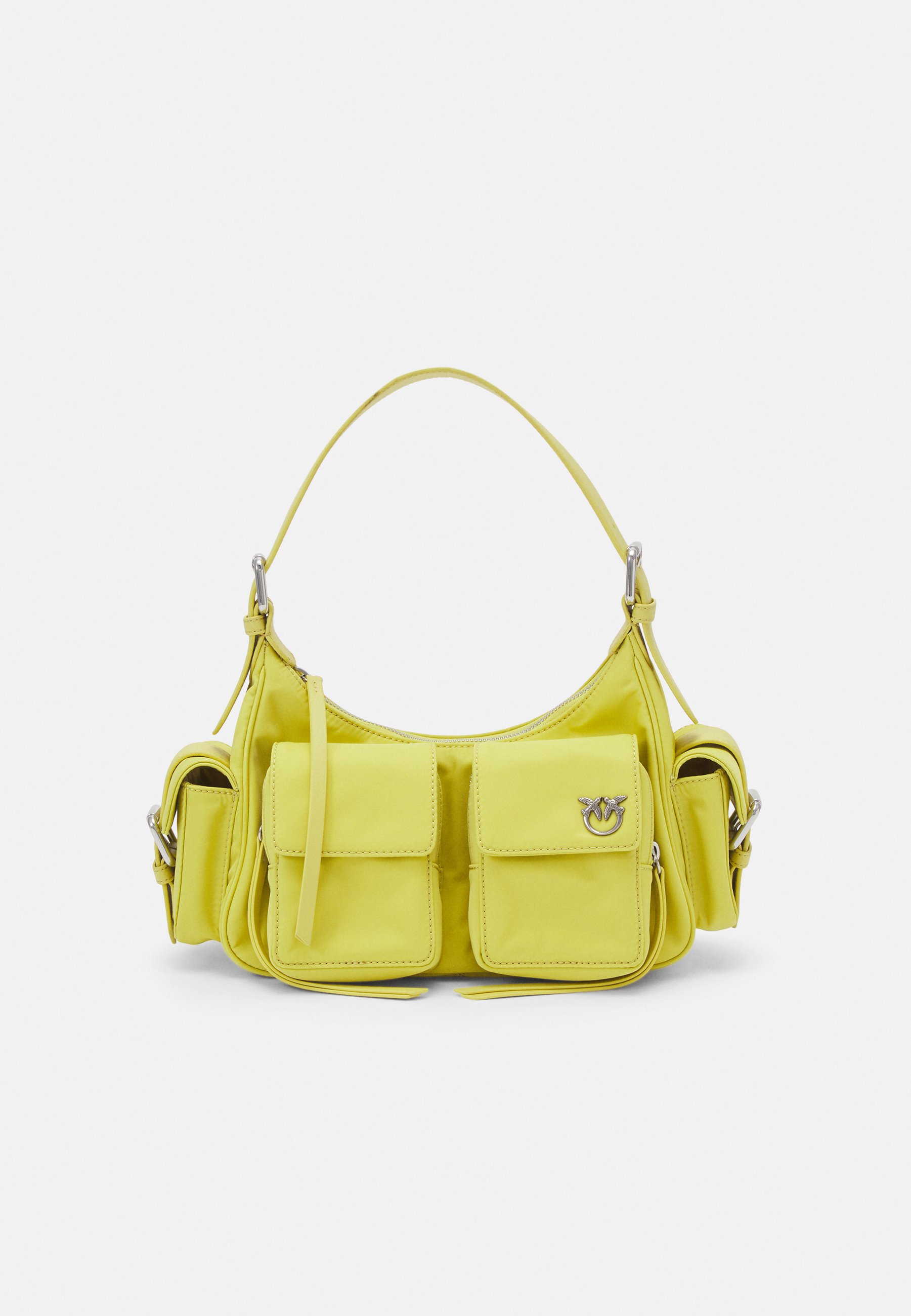 【関税&送料込】Pinko Top Yellow Pinko Cargo Bag Giallo Sole-Shiny Nickel | Hobo Bag