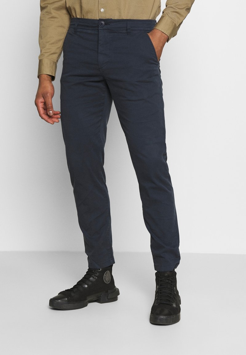 KnowledgeCotton Apparel Chino kalhoty - dark blue