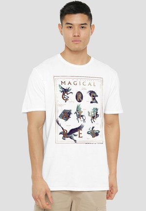 Warner Brothers, HARRY POTTER MAGICAL CREATURES BOOK COVER - Print T-shirt - white
