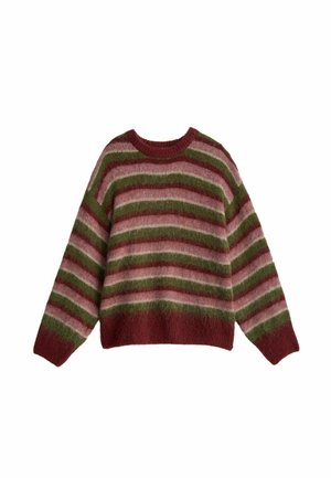 BHOEM, BRUSHED STRIPED CREW-NECK SWEATER - Jersey de punto - pink green