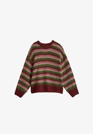 BHOEM, BRUSHED STRIPED CREW-NECK SWEATER - Jersey de punto - pink green