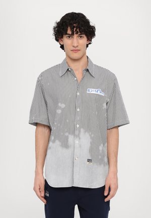 STRIPED SHIRT STICKER LOGO  - Chemise - navy
