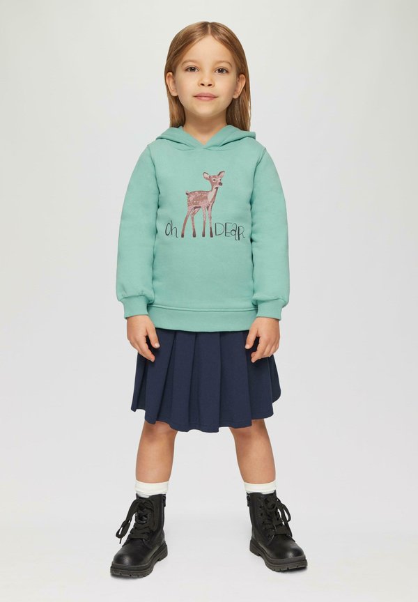 MIT GLITZERPRINT - Kapuzenpullover - helles türkis