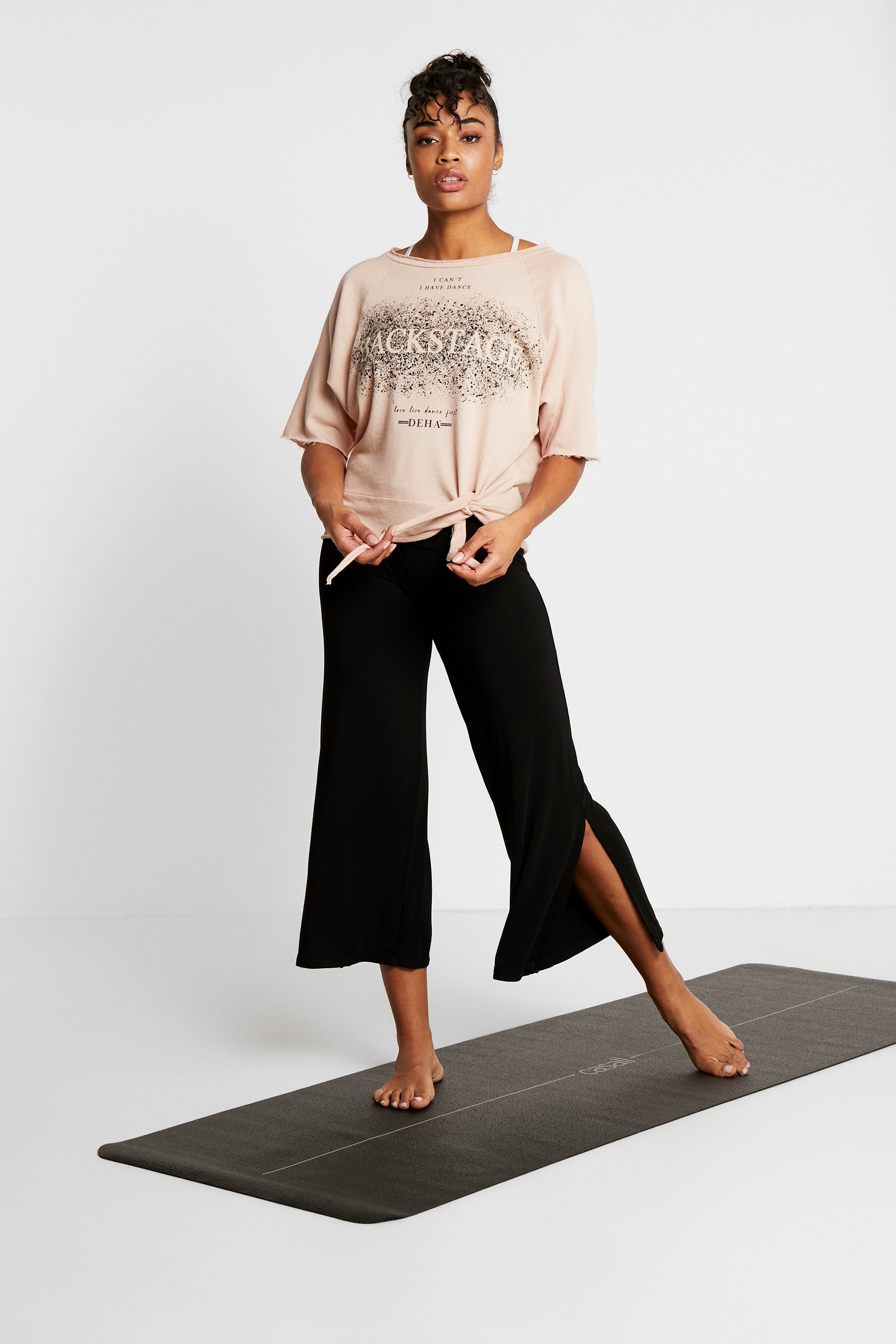 Deha PANTALONE PALAZZO - Pantaloni sportivi - black/nero - Zalando.it