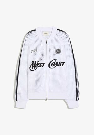 Bershka, RETRO MESH - JACKET - Strickjacke - white