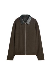 CONTRAST COLLAR  - Välikausitakki - dark brown